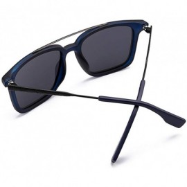 Square Unisex Polarized Driving Sunglasses Rectangular Vintage Sun Glasses For Men or Women - Blue - CD18WCMOWXR $15.38