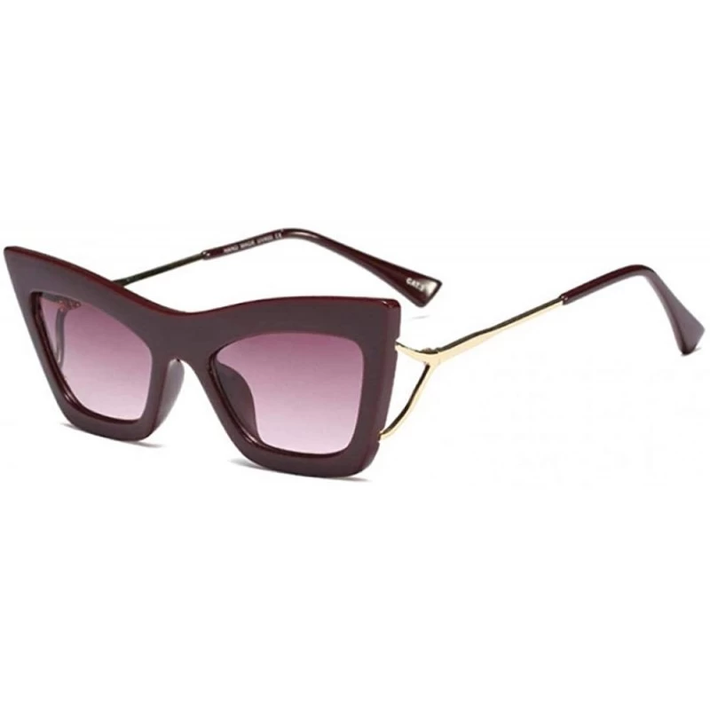 Aviator Sexy Cat Eye Sunglasses Men Women Fashion Shades UV400 Vintage Glasses C2 Red - C2 Red - CJ18YZWM2U3 $9.68