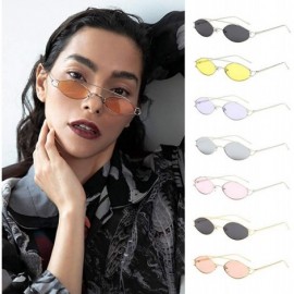 Semi-rimless Fashion Polarized Sunglasses Unisex Vintage Oval Shape Sunglasses Glasses Eyewear For Men/Women - G - CF18NW8EZC...