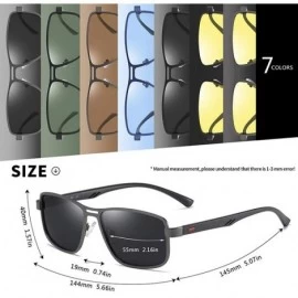 Square Sunglasses Men Polarized Square Metal Frame Male Sun Glasses Driving Fishing Eyewear - CI1906U34A4 $47.37