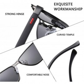 Square Sunglasses Men Polarized Square Metal Frame Male Sun Glasses Driving Fishing Eyewear - CI1906U34A4 $47.37