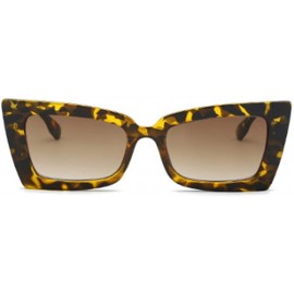 Rectangular Retro Oversized Square Sunglasses Plastic Lenses Fashion Eyeglass - Yellow Brown - CQ18NKZHUG6 $8.53