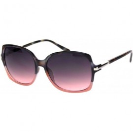 Square Womens Designer Style Sunglasses Slightly Curved Square Frame UV 400 - Tortoise Pink (Smoke Pink) - CL18U0W4KA3 $13.39