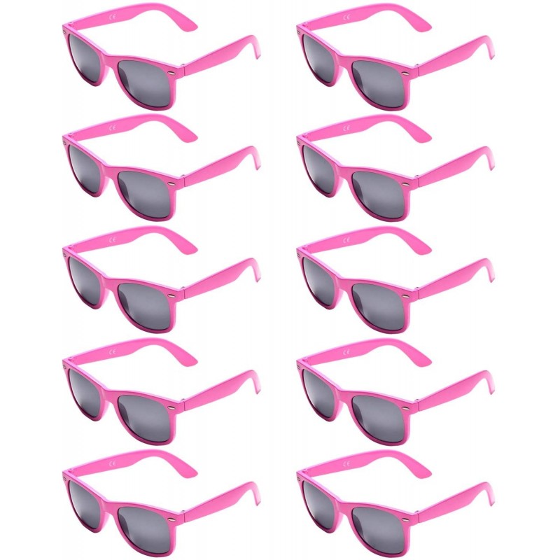 Square Wholesale 80'S Pink UV Coating Party Sunglasses for Adults Kids 10 Pack (Pink) - Pink - CD18EQT5XYU $14.87