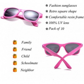 Square Wholesale 80'S Pink UV Coating Party Sunglasses for Adults Kids 10 Pack (Pink) - Pink - CD18EQT5XYU $14.87