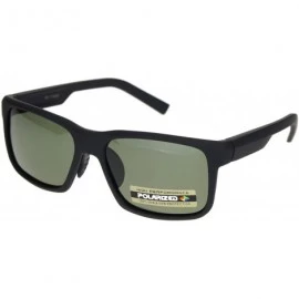 Rectangular Polarized Mens Luxury Designer Rectangular Sport Sunglasses - Matte Black Green - CV18NKSG84O $12.75