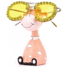 Square Womens Oversized Pearl Rhinestone Sunglasses Stylish Design Eyewear - Yellow02635 - CI199UKUR2N $13.49