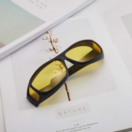 Wrap HD Night Day Driving Wrap Around Prescription Glasses Anti Glare Sunglasses - Yellow Lens - C0199O85YG6 $15.08