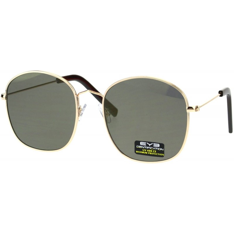 Rectangular Retro Thin Metal Frame Rectangular Color Mirrored 90s Sunglasses - Gold Black - CL18EQ95RAH $11.71