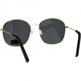 Rectangular Retro Thin Metal Frame Rectangular Color Mirrored 90s Sunglasses - Gold Black - CL18EQ95RAH $11.71