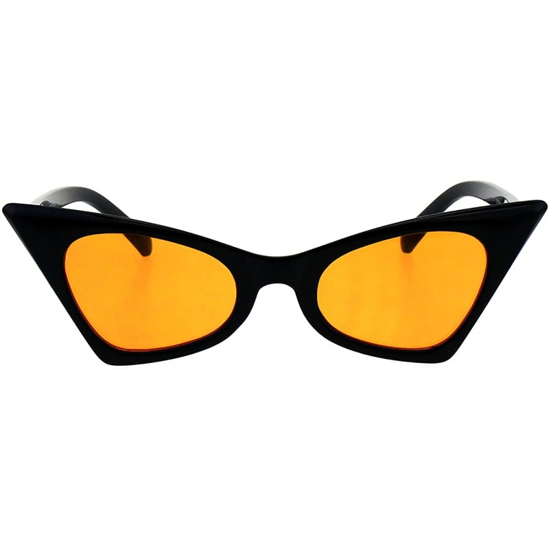 Rectangular Womens Retro Fashion Sunglasses Rectangular Cateye Frame Black - Color Lens - Black - CH18GLW4QGS $12.58