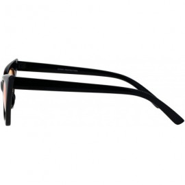 Rectangular Womens Retro Fashion Sunglasses Rectangular Cateye Frame Black - Color Lens - Black - CH18GLW4QGS $12.58