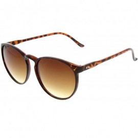 Round Large Retro Fashion P-3 Shape Keyhole Round Sunglasses (Dark-Tortoise Amber) - C611J47JIAJ $8.59