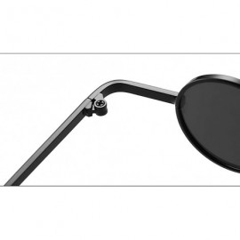 Sport Small Round Sunglasses-Shade Glasses Slender Metal Frame-Punk Fashion Goggle - E - CR190EDC39R $34.97