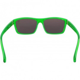 Rectangular Polarized Sunglasses for Women Men - LP10506 - Green / Mirror Green Lens - C118HL5QKUK $32.87