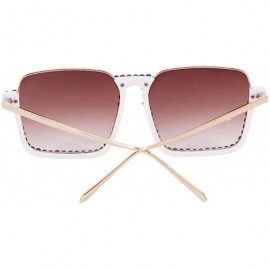 Oversized Oversized Diamond Sunglasses for Women Square Bling Rhinestone Shades - Brown - CN197LARMMR $13.42