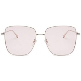 Cat Eye Color Lens Sunglasses Stylish Sunnies Eyewear Metal Sunglasses - T - Pink(silver Frame) - CU190U296GI $20.92