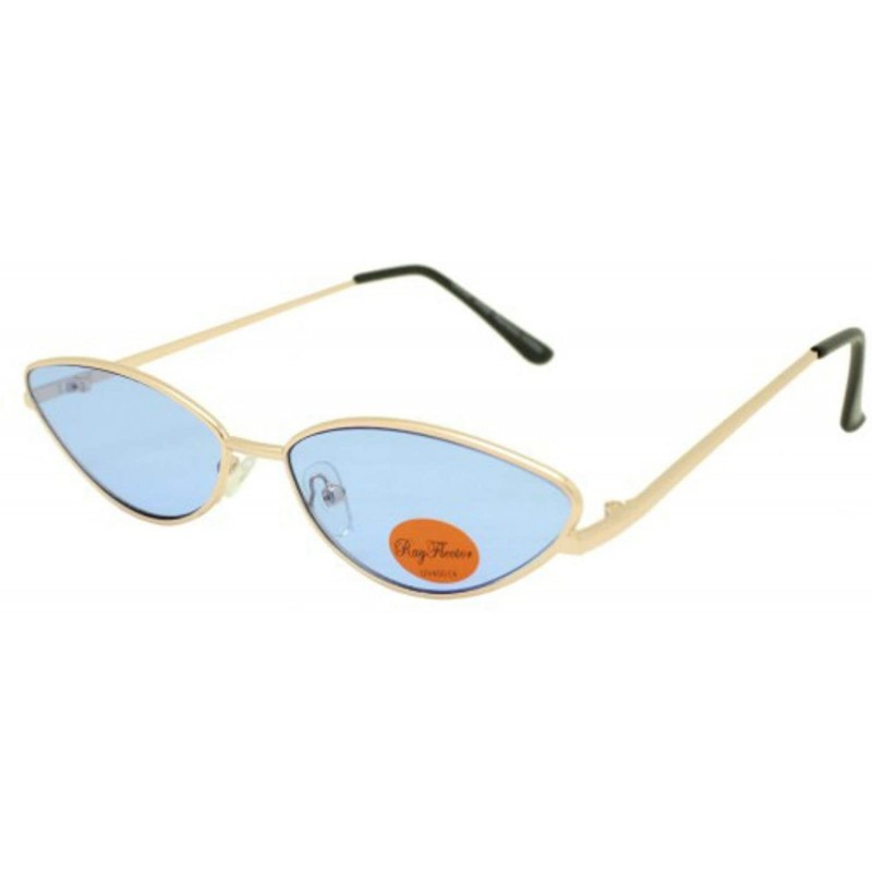 Cat Eye Micro Metal Cat Eye Sunglasses - Blue - CL197XO6EHI $16.20