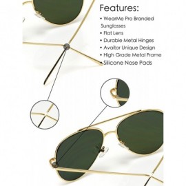 Oversized Flat Lens Mirrored Metal Frame Aviator Sunglasses - Gold Frame / Mirror Pink Lens - C112KCI95UH $26.35