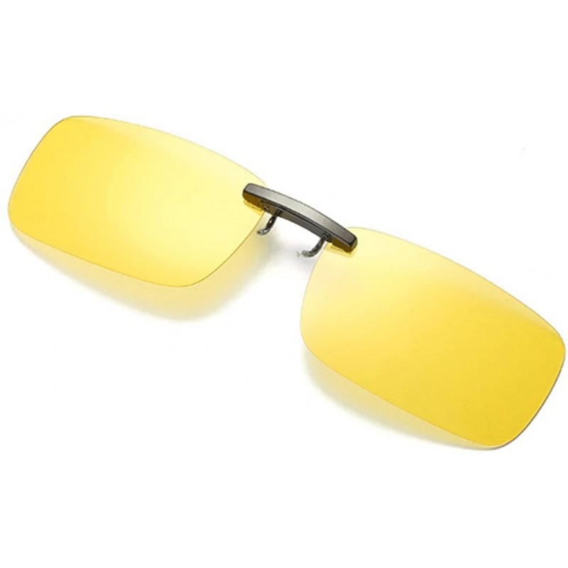 Rimless Clip on Sunglasses Men Accessories Women Polarized Night Vision Glasses - Yellow - CC18E9SEGAU $9.28