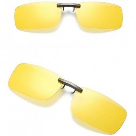 Rimless Clip on Sunglasses Men Accessories Women Polarized Night Vision Glasses - Yellow - CC18E9SEGAU $9.28