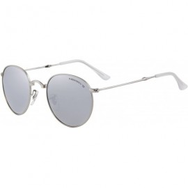 Oval Men Retro Folded Polarized Sunglasses Women Classic Oval Sunglasses S8093 - Silver - CV17YGIWE79 $12.69