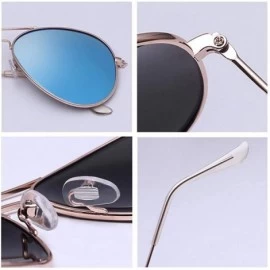 Oversized Fashion Classic Avaition Polarized Sunglasses Women Men 001 Silver Blue Multi - 005 Gold Ice Blue - CJ18Y3MZC79 $9.91