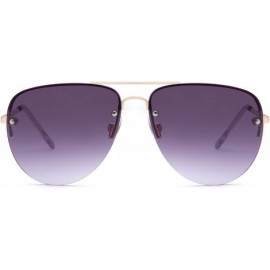 Sport Womens Oversized Aviator Sunglasses - Gradient Purple Lens on Gold Frame - C5182K09RLK $10.71