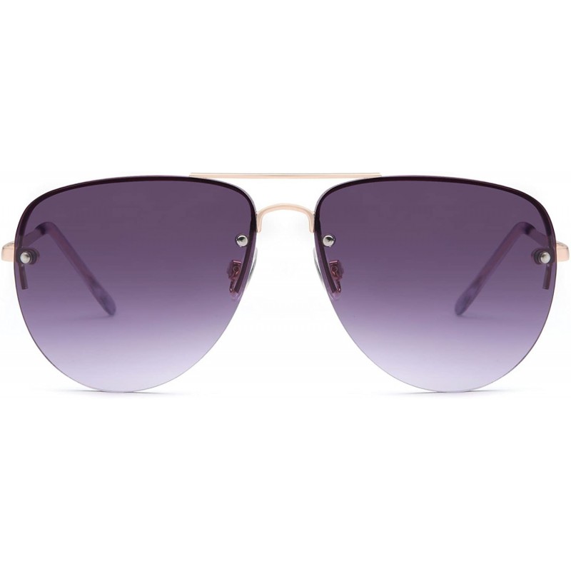 Sport Womens Oversized Aviator Sunglasses - Gradient Purple Lens on Gold Frame - C5182K09RLK $10.71