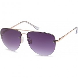 Sport Womens Oversized Aviator Sunglasses - Gradient Purple Lens on Gold Frame - C5182K09RLK $10.71