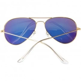 Aviator Classic Aviator Metal Frame Sunglasses Men Women Glasses Lmo-025 - Polarized Sky Blue 58mm - CJ11XN537IN $29.62