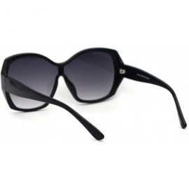 Butterfly Womens Oversize Shield Butterfly Plastic Designer Fashion Sunglasses - Black Smoke - CC193GTGQQ3 $15.56