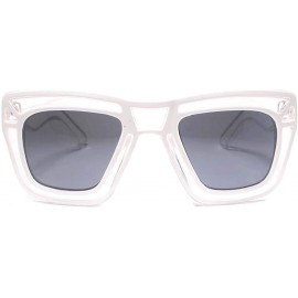 Square Futuristic Tron Inspired Cool Transparent Mens womens Party Sunglasses - White - C218U6MSGLI $13.89