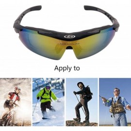 Sport Sunglasses for Sports Polarized Cycling Men UV Protection RX Lens Frame - Black - C418UMC0L7I $19.29