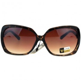 Square Womens Square Rectangular Frame Sunglasses Classy Elegant Design UV 400 - Tortoise (Brown) - CB185HCNEK9 $11.67