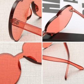 Rimless Heart Shaped Love Rimless Sunglasses One Piece Transparent Candy Color Frameless Glasses Tinted Eyewear - C - CY1903X...