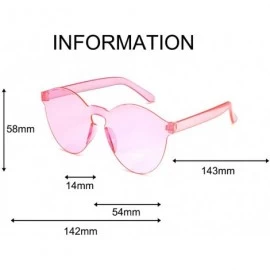 Rimless Heart Shaped Love Rimless Sunglasses One Piece Transparent Candy Color Frameless Glasses Tinted Eyewear - C - CY1903X...