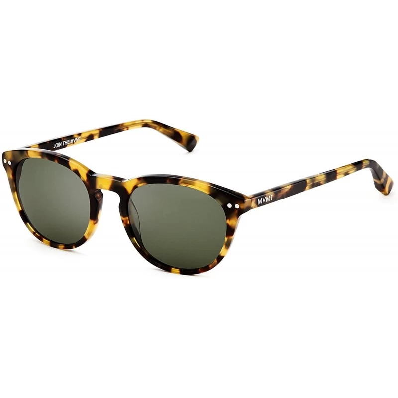 Round Rio - Round Women's & Men's Sunglasses - 52 mm - Burnt Honey Tortoise / Green - C118DK74GLT $37.74