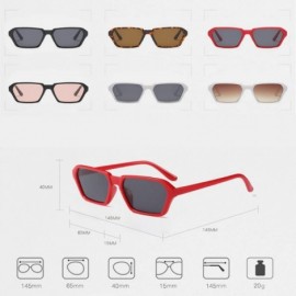 Square Vintage Rectangle Sunglasses Small Frame Women Square Fashion Eyewear - White Gray - CQ18DULOORZ $12.66