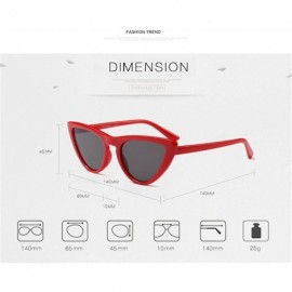 Oversized Cat Fashion Women Sunglasses Super Star Brand Designer Triangle Retro Vintage - White Red - CT188GWHW35 $12.99