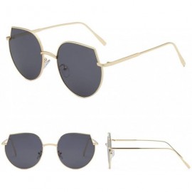 Rectangular Sunglasses - Irregular Shape Large Metar Frame Punk Retro Style - B - CF18UEEDN83 $13.57