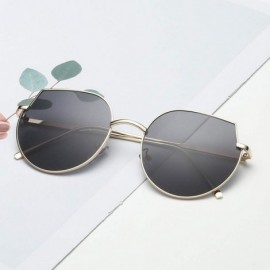 Rectangular Sunglasses - Irregular Shape Large Metar Frame Punk Retro Style - B - CF18UEEDN83 $13.57