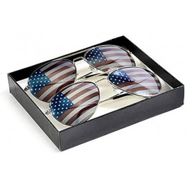 Wayfarer American Flag Mirror Novelty Decorative Sunglasses - 2-silver-black Gift Box - CJ11O2QD3HH $10.41