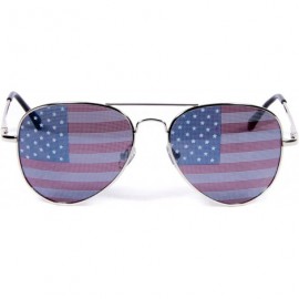 Wayfarer American Flag Mirror Novelty Decorative Sunglasses - 2-silver-black Gift Box - CJ11O2QD3HH $10.41