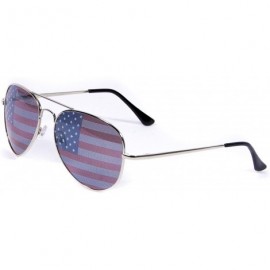 Wayfarer American Flag Mirror Novelty Decorative Sunglasses - 2-silver-black Gift Box - CJ11O2QD3HH $10.41