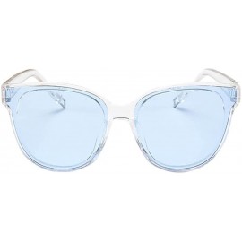 Cat Eye Sunglasses Ladies Eyewear Color Cat Eye Mirrored Eyeglasses Pink - Blue - CM18QIS3YZ4 $8.60