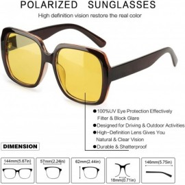 Oversized Night-Driving Glasses for Women - HD Polarized Yellow Lens Oversized Frame - CT18W69ALER $26.53