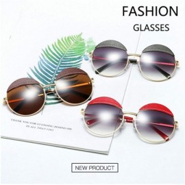 Round 2020 New Fashion Metal Sunglasses Ladies Round Frame Sunglasses Retro Tide Black Red Sun Glasses - Green - CT192ZI36YC ...