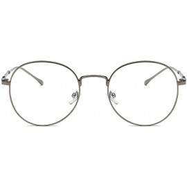 Round Nerd round metal Glasses Fashion Frame for Men Women clear lens Eyewear - Color 6 - CJ18Q9TU69Z $11.13