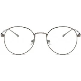 Round Nerd round metal Glasses Fashion Frame for Men Women clear lens Eyewear - Color 6 - CJ18Q9TU69Z $11.13